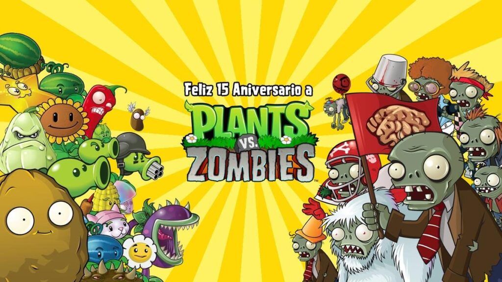 Karakter Plants vs Zombies dalam pertempuran tanaman dan zombie